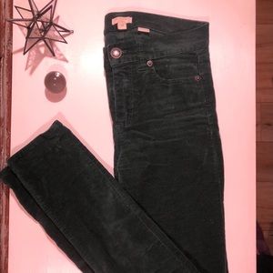 J Crew toothpick velvet pants